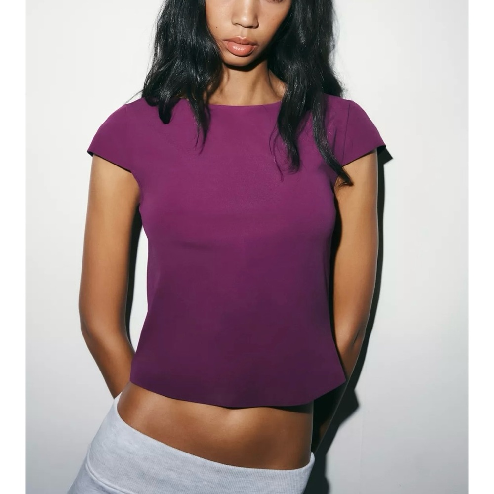 NWT ZARA INTERLOCK SHORT SLEEVE T-SHIRT